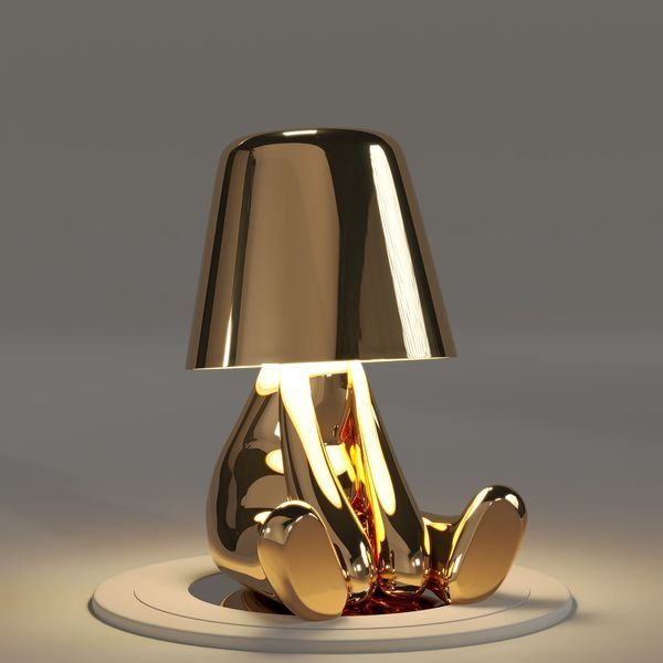 Italian Thinker Brothers Lamp, Gold