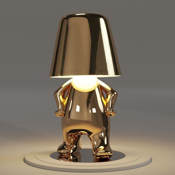 Italian Thinker Brothers Lamp, Gold