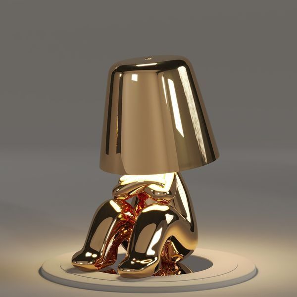 Italian Thinker Brothers Lamp, Gold