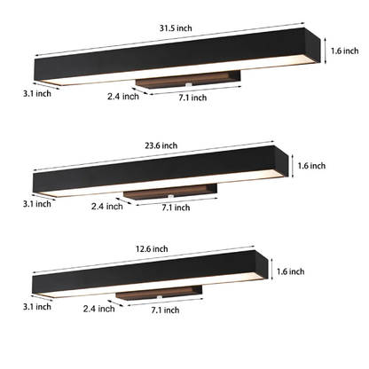 Long Strip Outdoor LED Sconce, Black