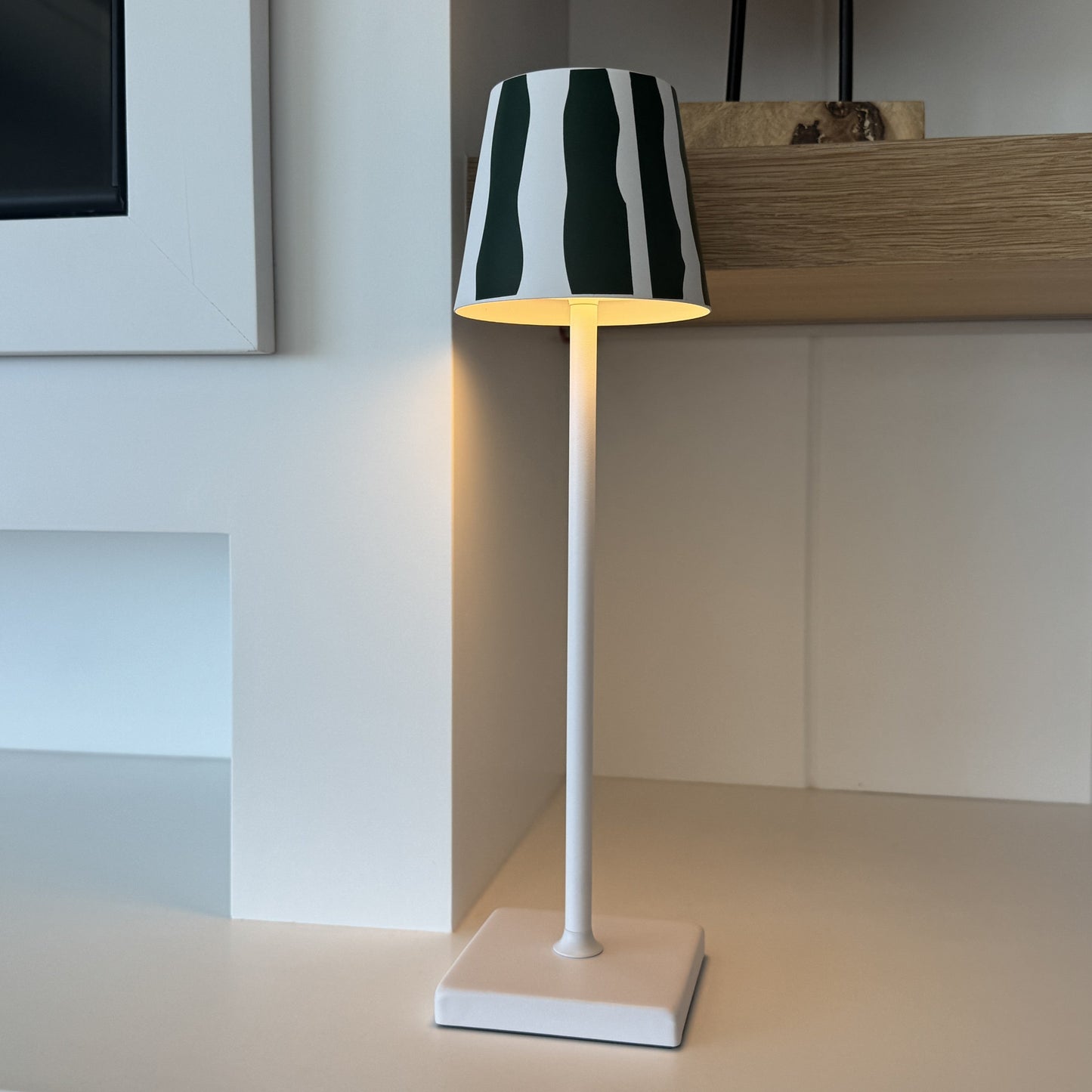 Modern LED Lamp, Patterned Shade