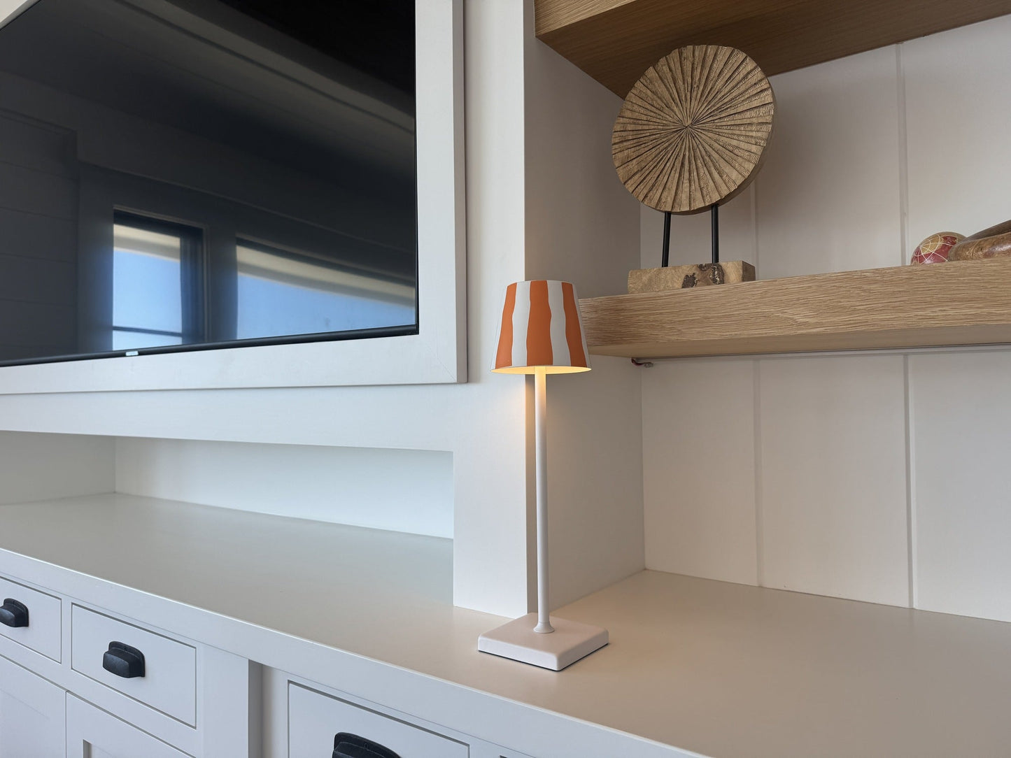 Modern LED Lamp, Patterned Shade