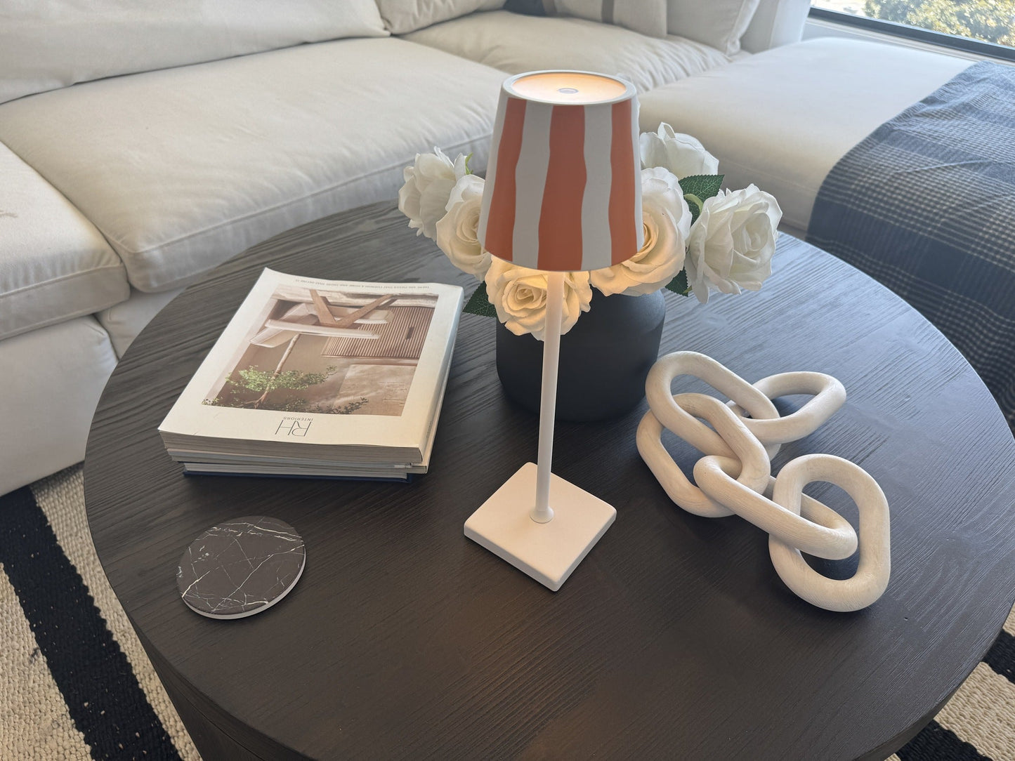 Modern LED Lamp, Patterned Shade