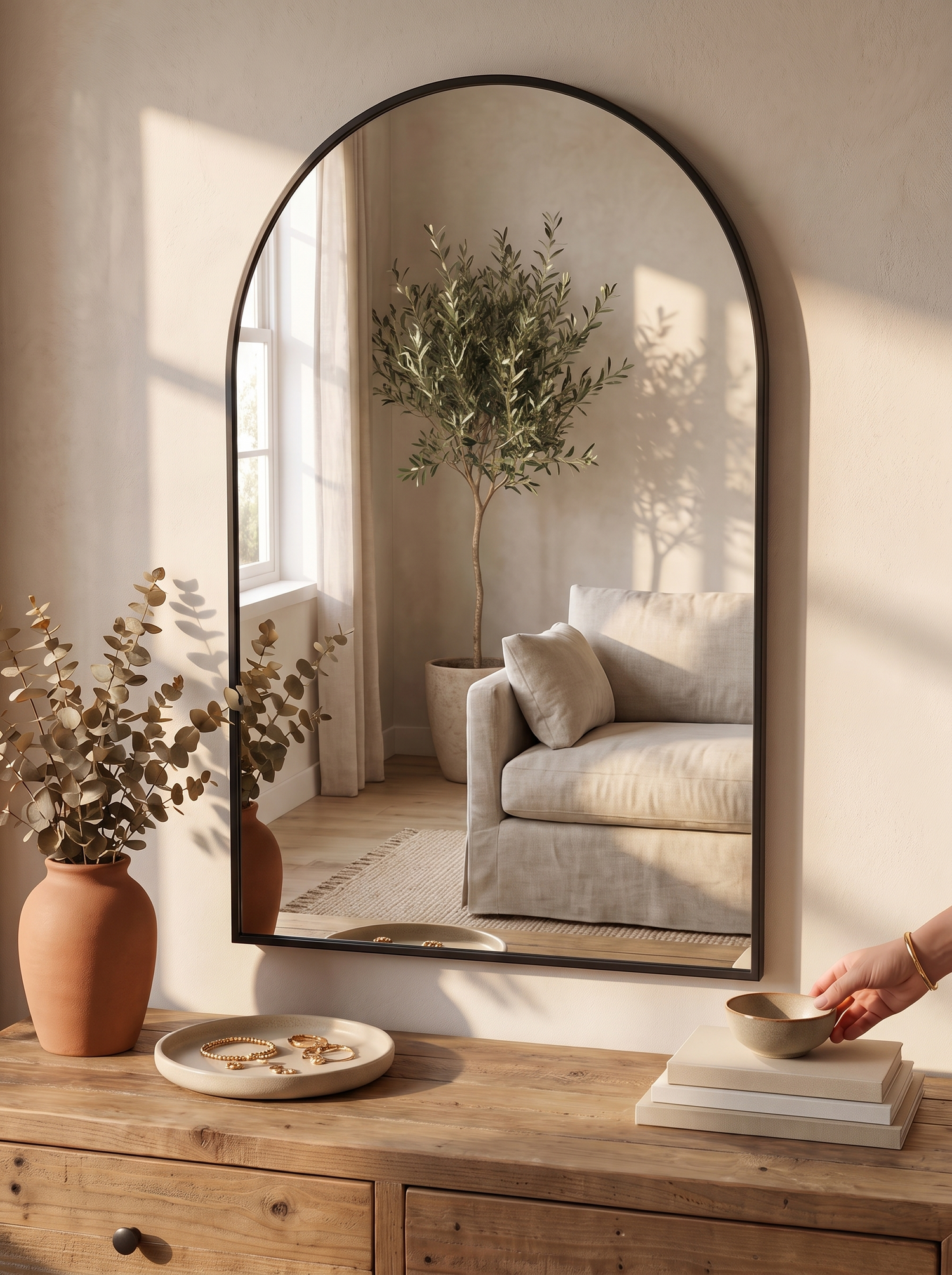Black Arch Wall Mirror lifestyle 2