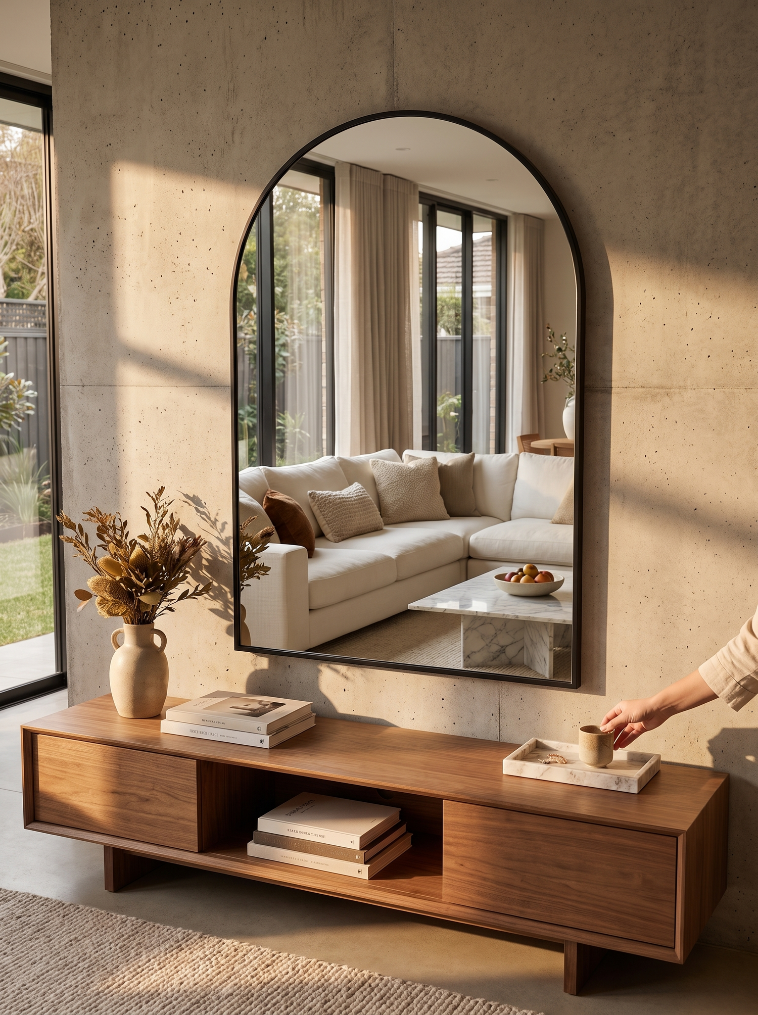 Black Arch Wall Mirror lifestyle 1