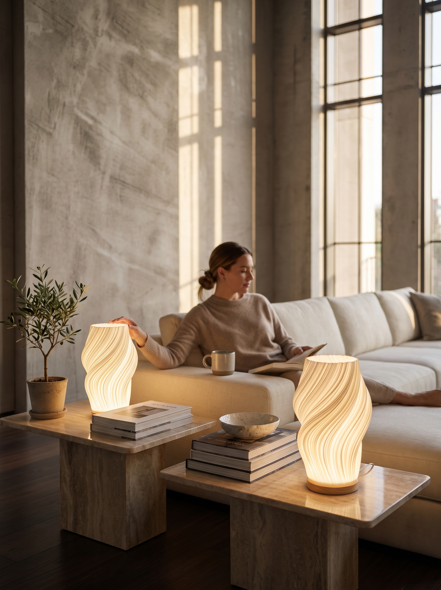 French Cream 3D Desk Lamp Bulk Case lifestyle 2