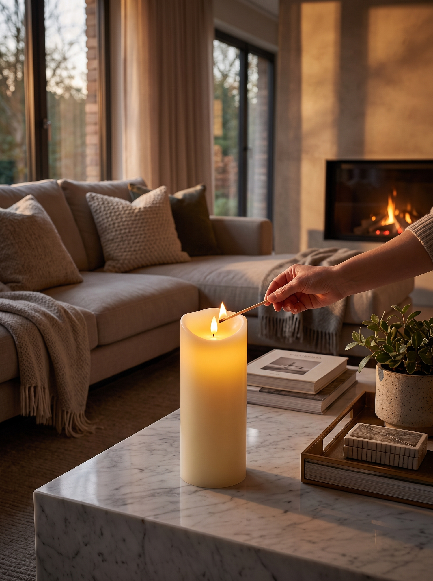 Cozy Outdoor Flameless LED Candle lifestyle 1
