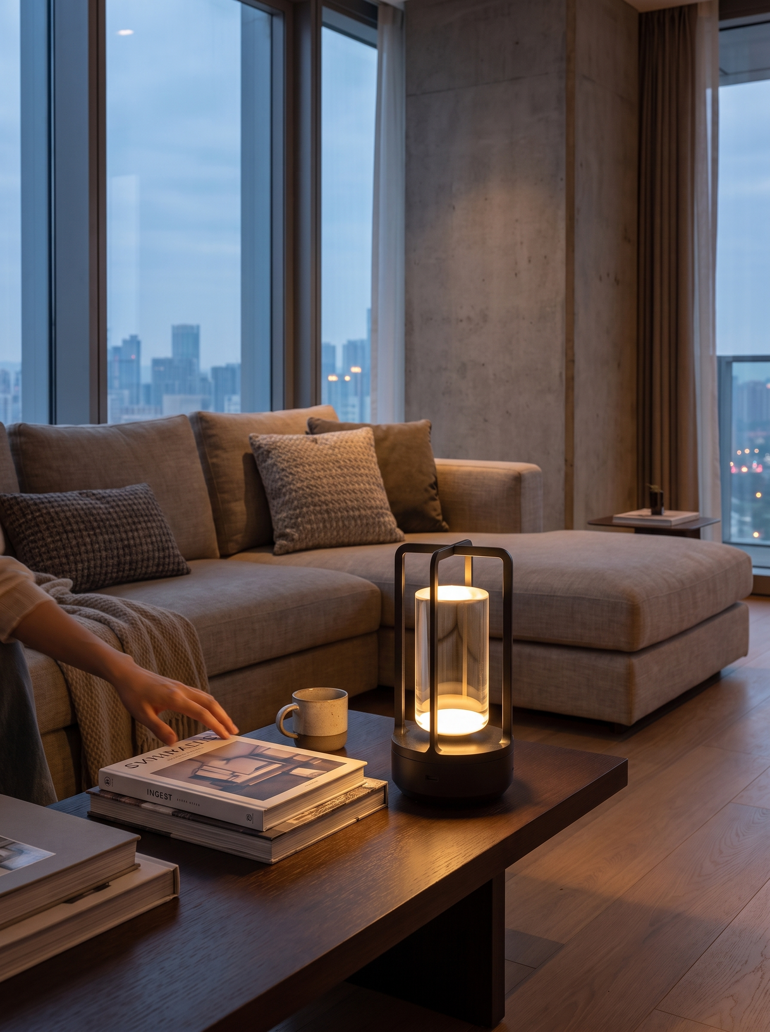 Crystal Lantern Cordless Table Lamp lifestyle 3