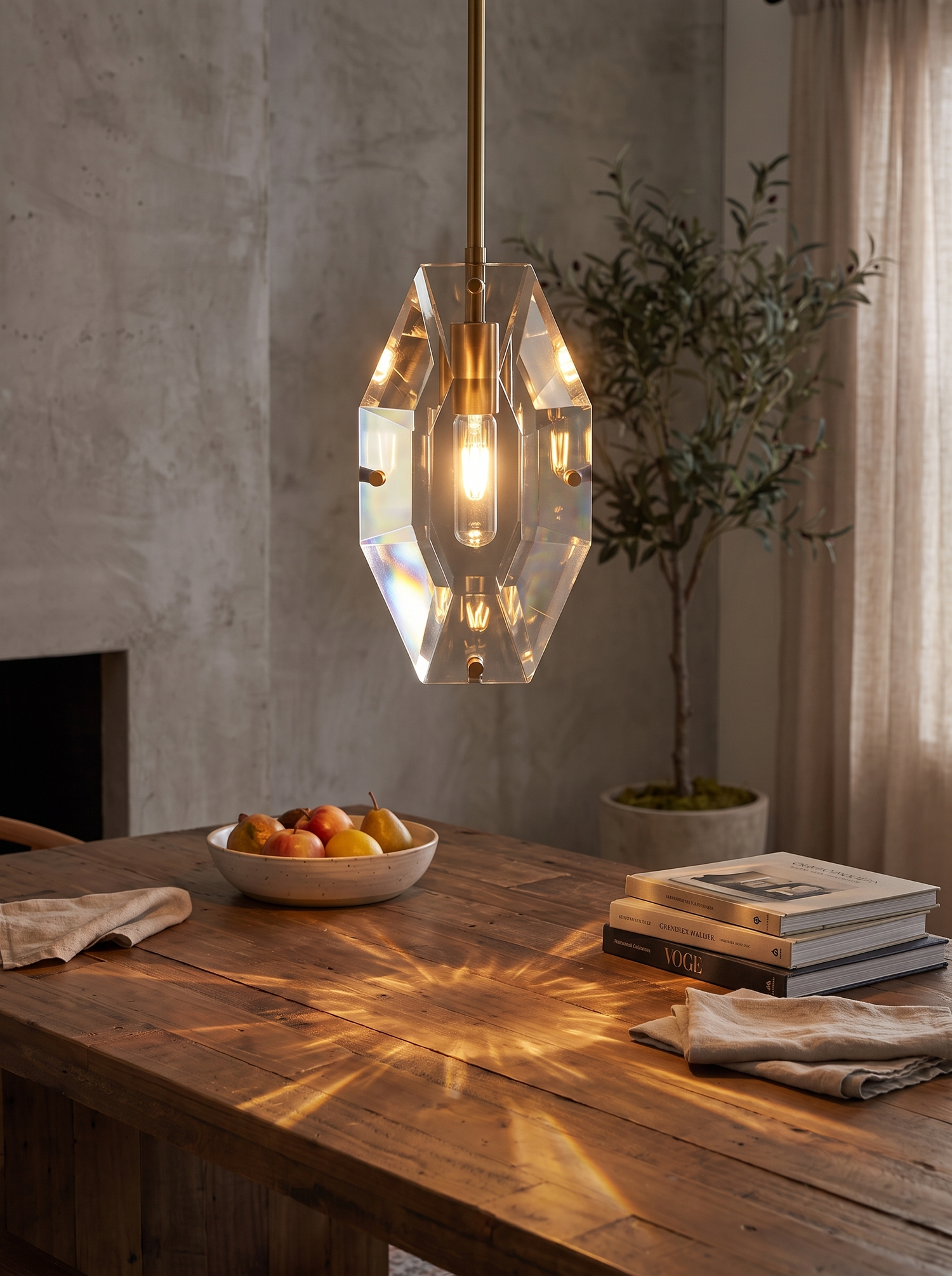 Elegant Faceted Crystal Pendant Light lifestyle 2