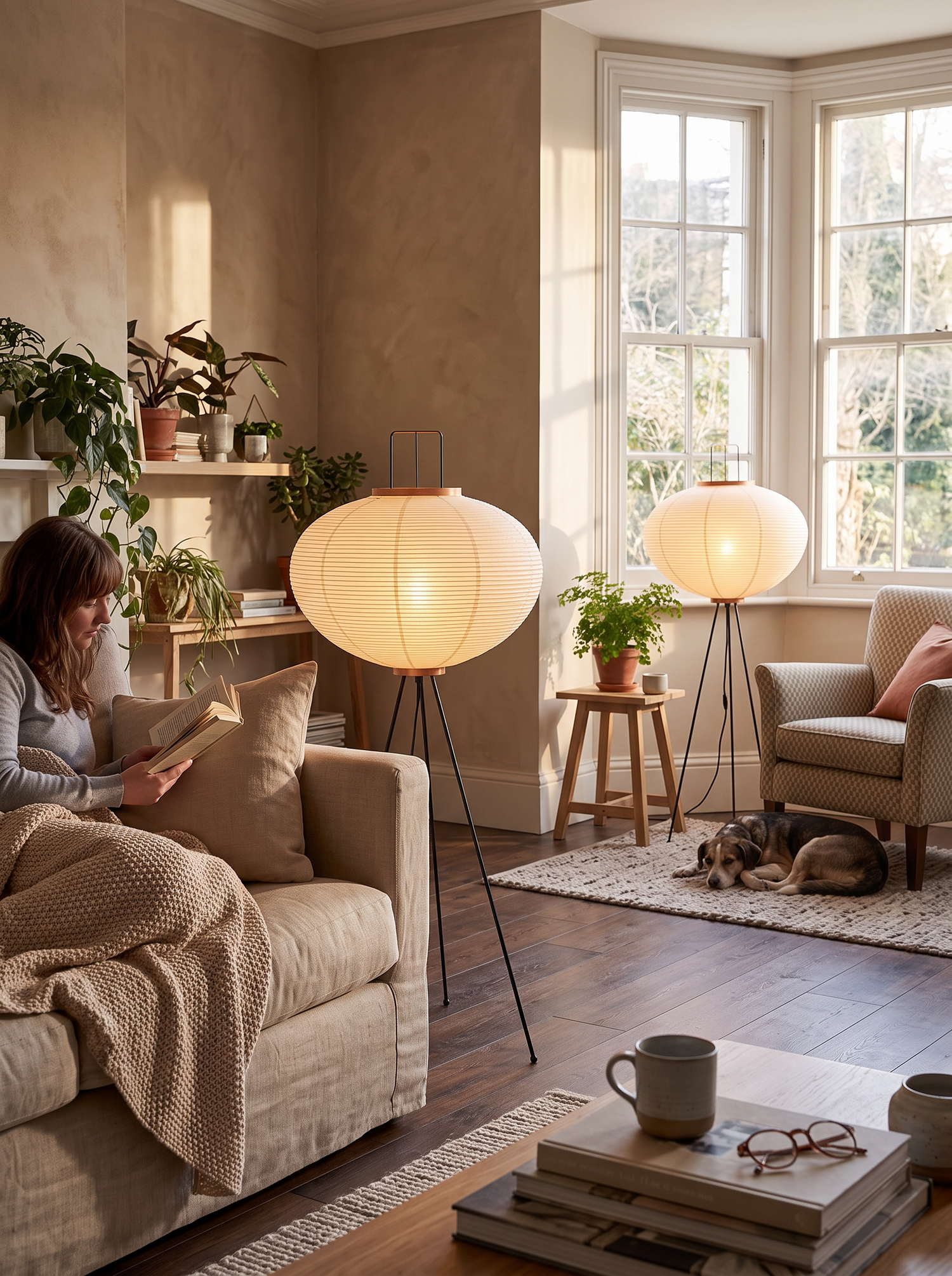 Japanese Paper Floor Lamp Buy 1 Get 1 Free lifestyle 1