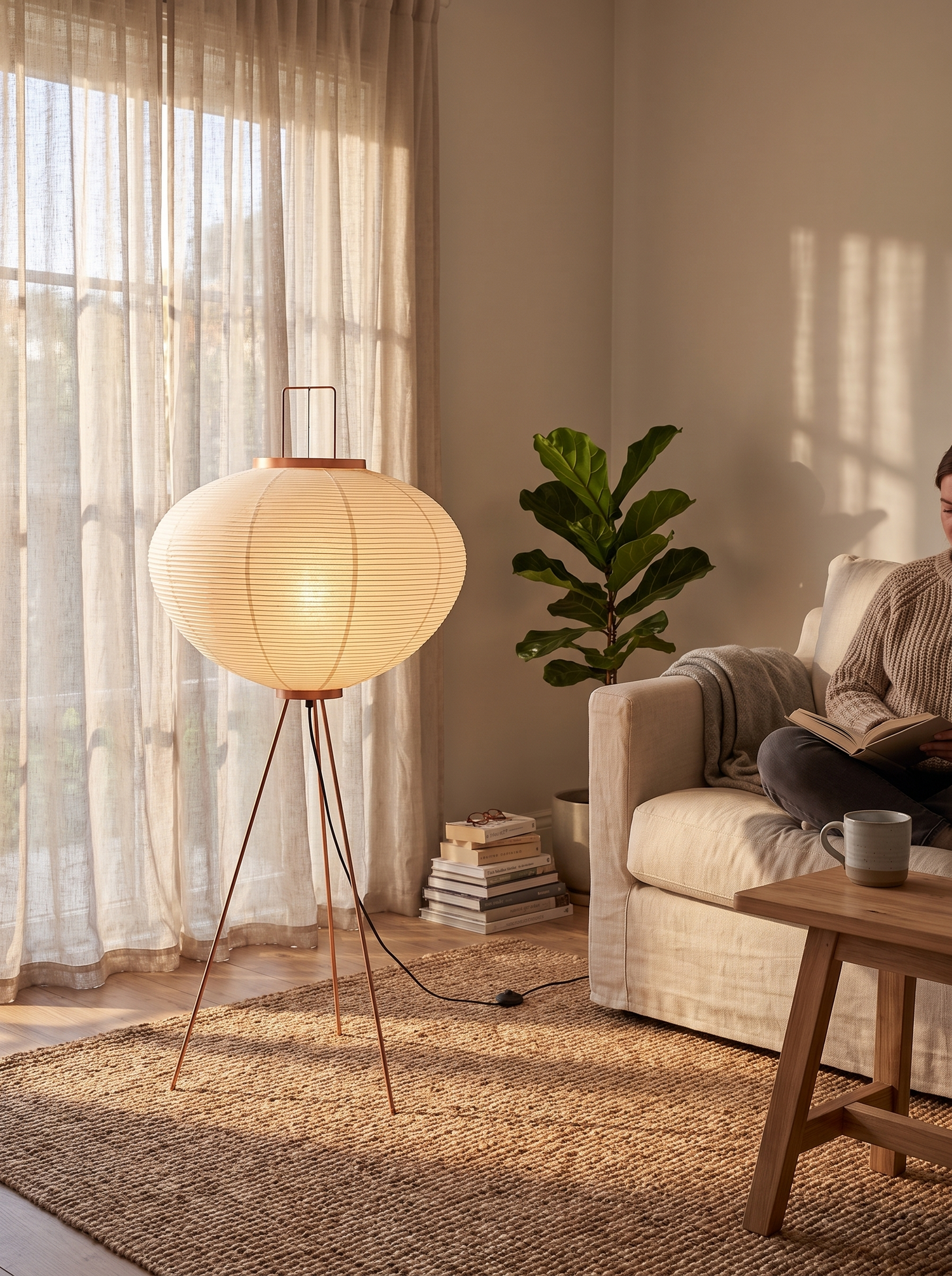 Japanese Paper Floor Lamp Buy 1 Get 1 Free lifestyle 2