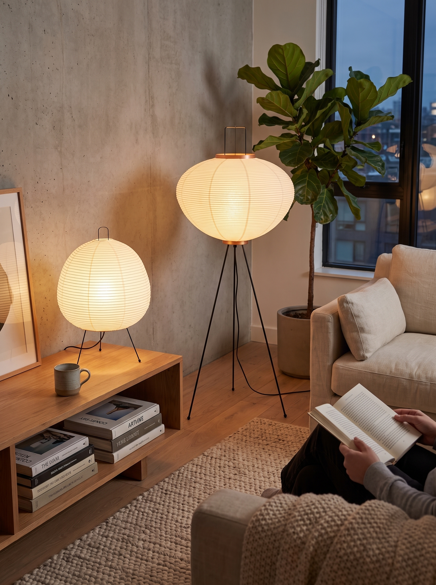 Japanese Paper Floor Lamp Buy 1 Get 1 Free lifestyle 3