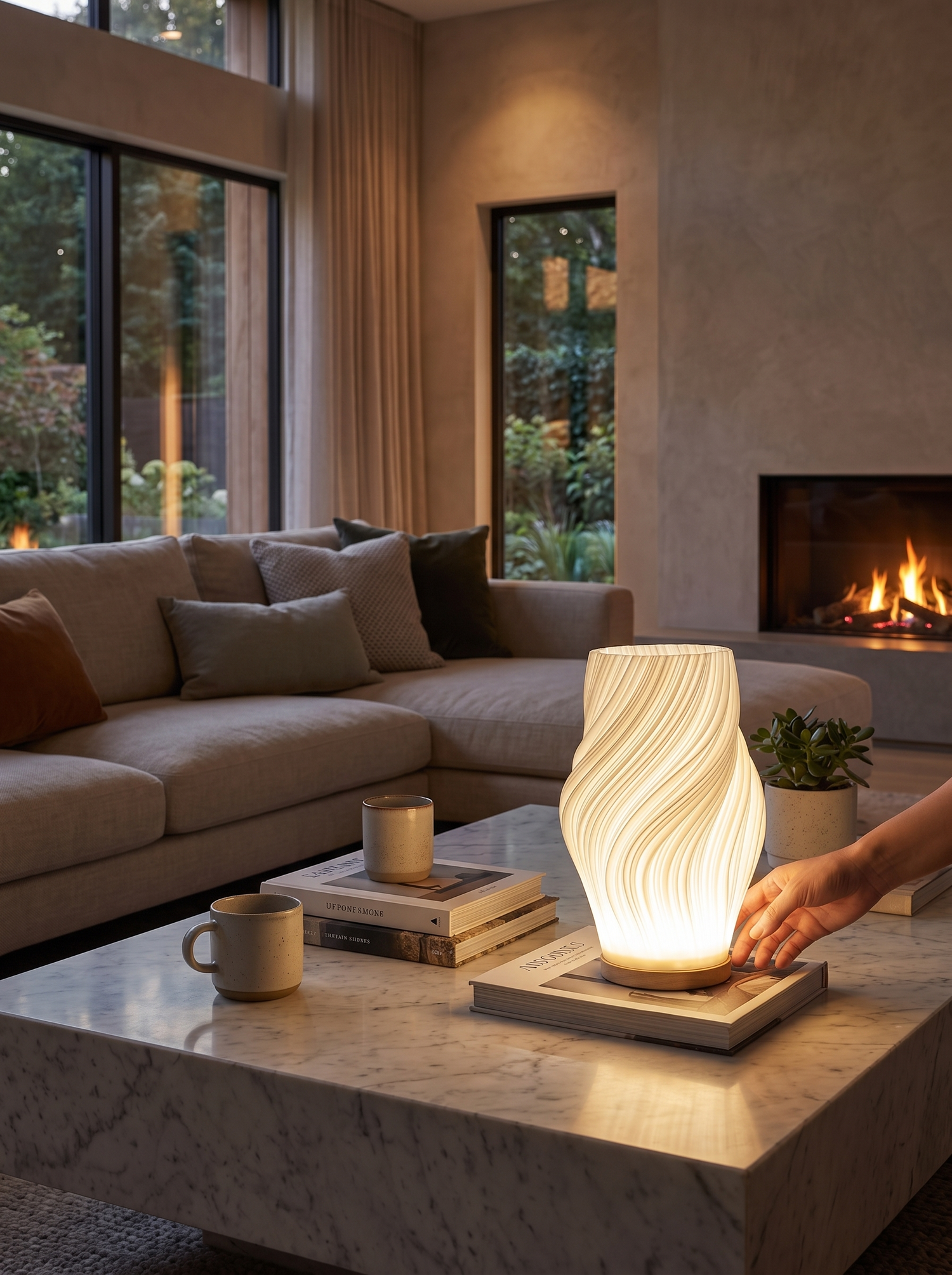 French Cream 3D Desk Lamp lifestyle 1
