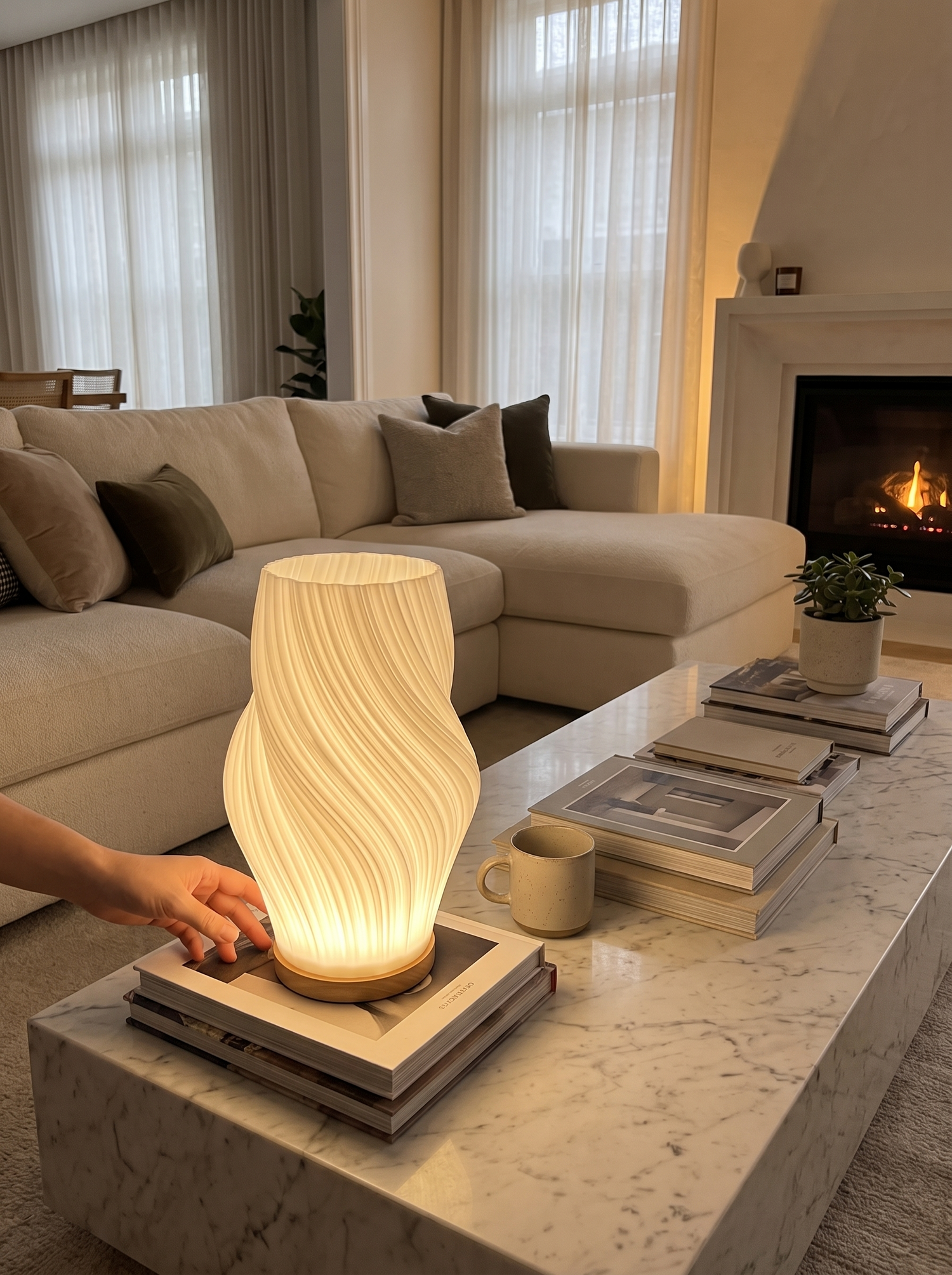 French Cream 3D Desk Lamp lifestyle 3