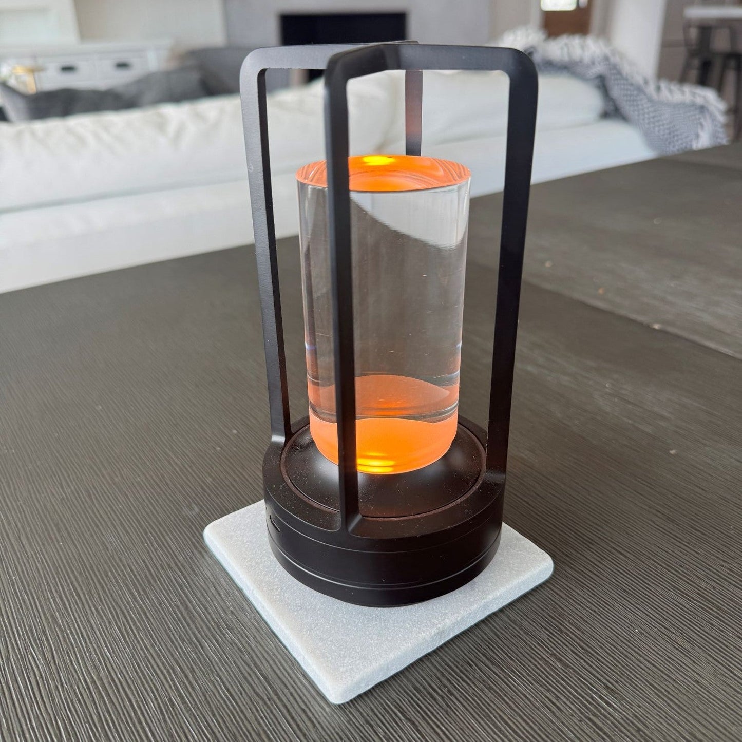 White Marble Lamp and Candle Stand